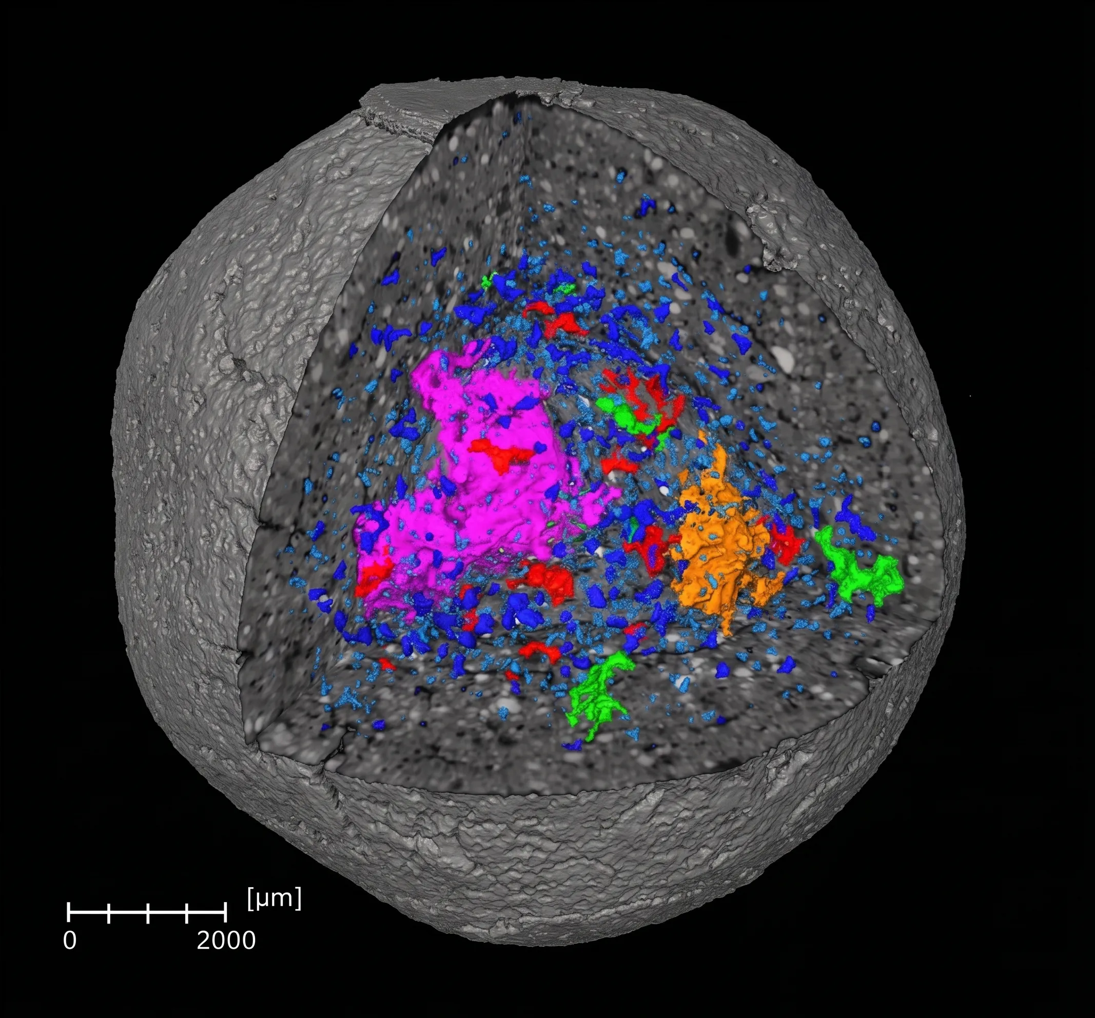 Steel pellet containing porosity